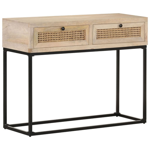 Masă consolă, 100x35x76 cm, lemn masiv mango/trestie naturală - WALTI WALTI