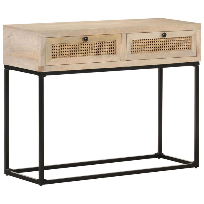 Masă consolă, 100x35x76 cm, lemn masiv mango/trestie naturală - WALTI WALTI