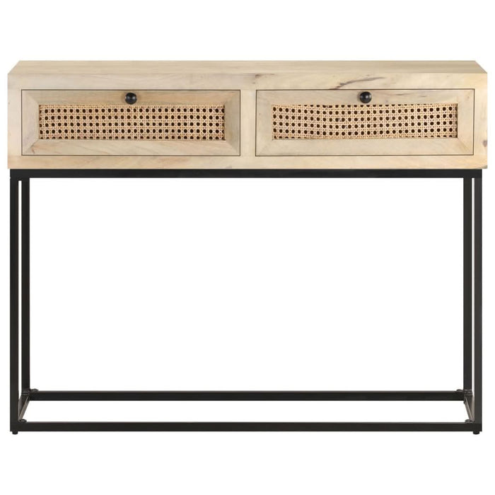 Masă consolă, 100x35x76 cm, lemn masiv mango/trestie naturală - WALTI WALTI