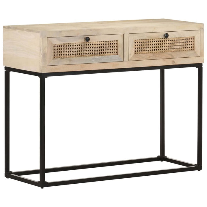 Masă consolă, 100x35x76 cm, lemn masiv mango/trestie naturală - WALTI WALTI