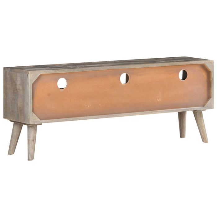 Comodă TV, gri, 130x35x51 cm, lemn masiv de mango nefinisat - WALTI WALTI