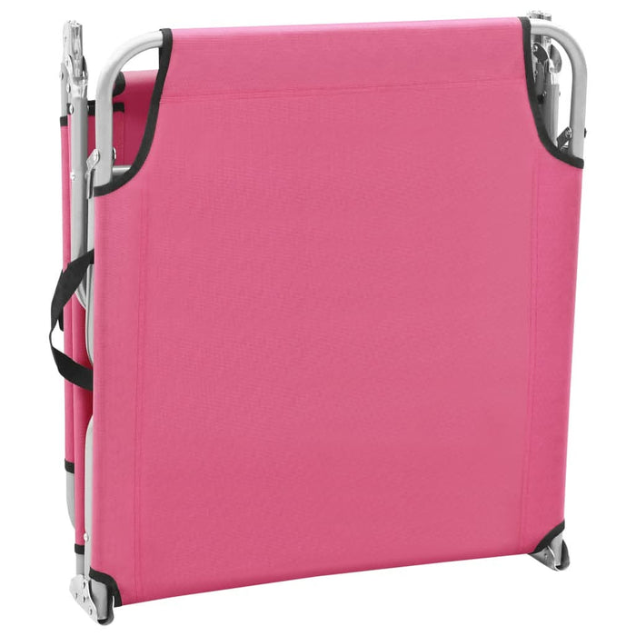 Șezlong de plajă pliabil, roz, oțel și material textil - WALTI WALTI