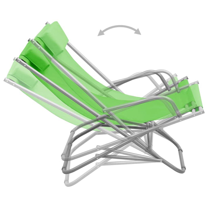 Scaune balansoar, 2 buc., verde, oțel - WALTI WALTI