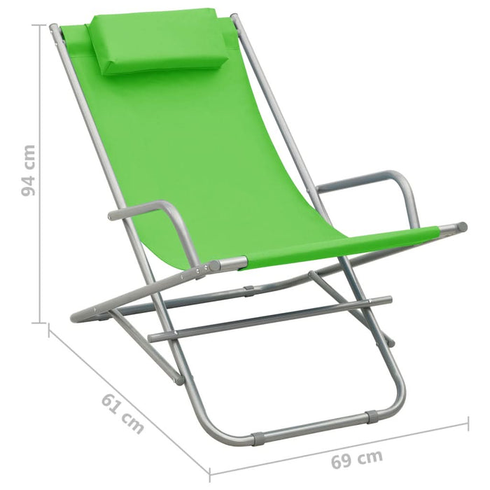Scaune balansoar, 2 buc., verde, oțel - WALTI WALTI