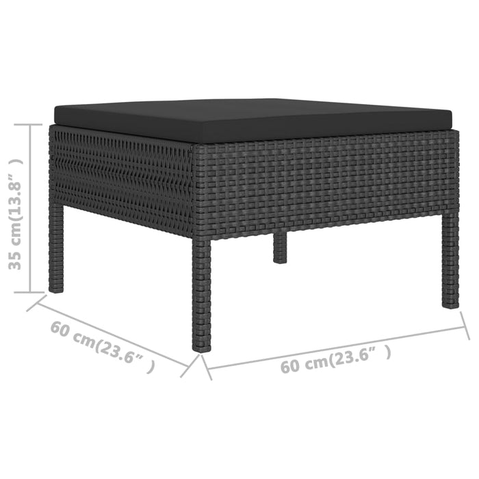 Set mobilier de grădină cu perne, 2 piese, negru, poliratan - WALTI WALTI