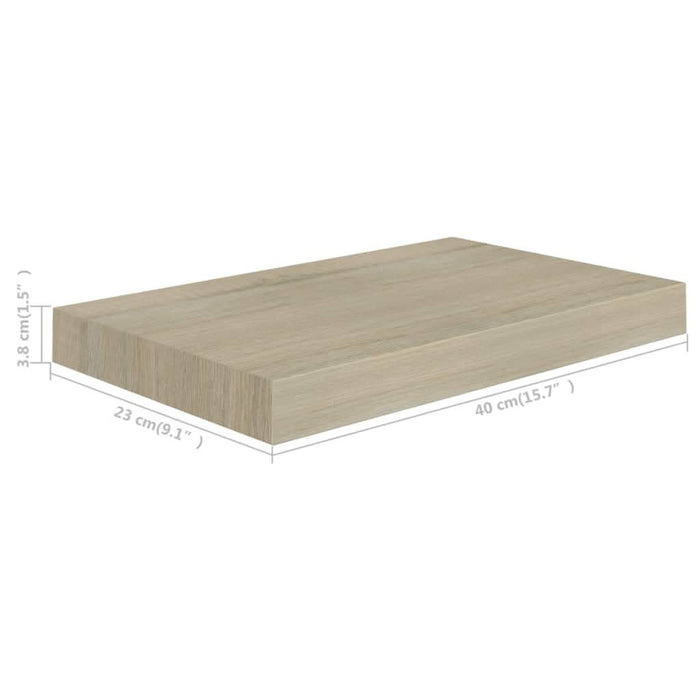 Raft de perete suspendat, stejar, 40x23x3,8 cm, MDF - WALTI WALTI