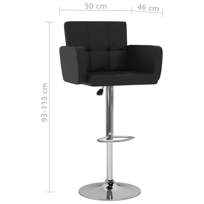 Scaune de bar, 2 buc., negru, piele ecologică - WALTI WALTI