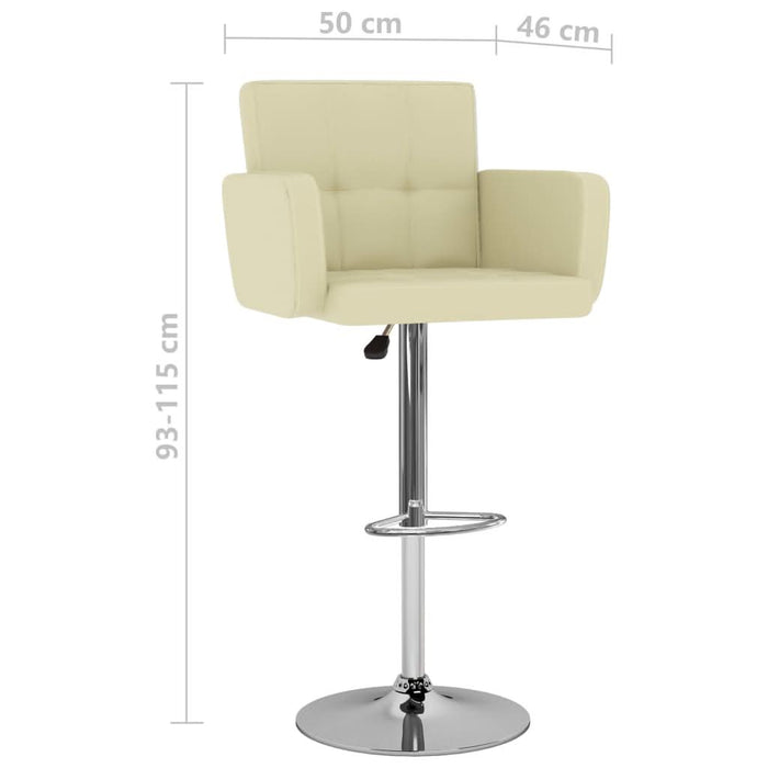 Scaune de bar, 2 buc., crem, piele ecologică - WALTI WALTI