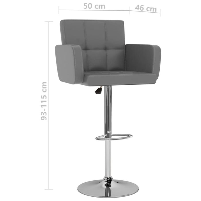 Scaune de bar, 2 buc., gri, piele ecologică - WALTI WALTI