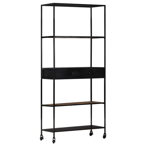 Bibliotecă, 80x35x180 cm, lemn mango nefinisat & fier - WALTI WALTI