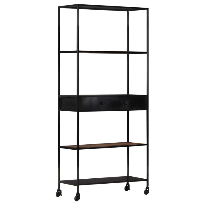 Bibliotecă, 80x35x180 cm, lemn mango nefinisat & fier - WALTI WALTI