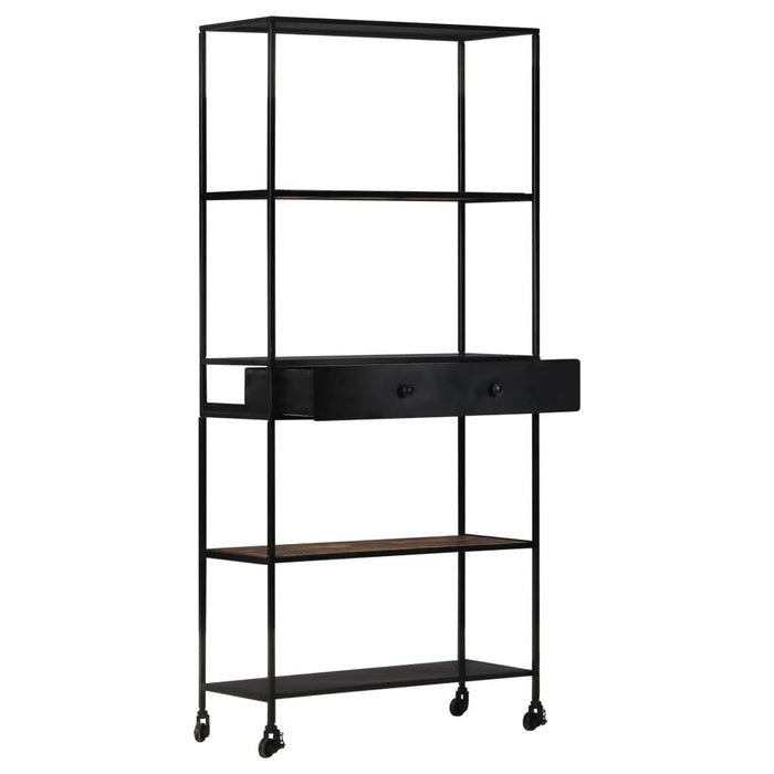 Bibliotecă, 80x35x180 cm, lemn mango nefinisat & fier - WALTI WALTI