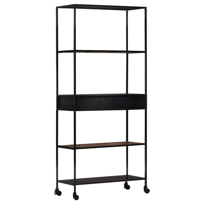 Bibliotecă, 80x35x180 cm, lemn mango nefinisat & fier - WALTI WALTI