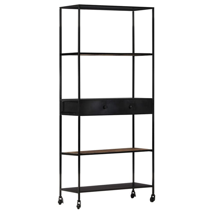 Bibliotecă, 80x35x180 cm, lemn mango nefinisat & fier - WALTI WALTI