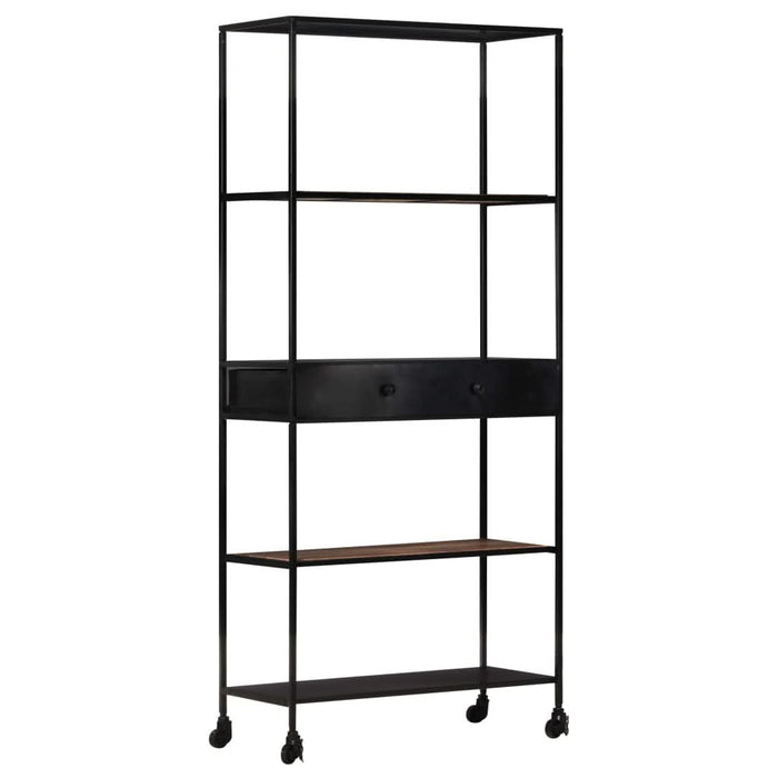 Bibliotecă, 80x35x180 cm, lemn mango nefinisat & fier - WALTI WALTI