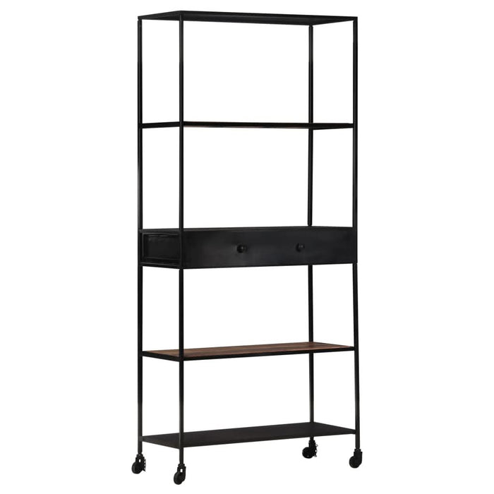Bibliotecă, 80x35x180 cm, lemn mango nefinisat & fier - WALTI WALTI