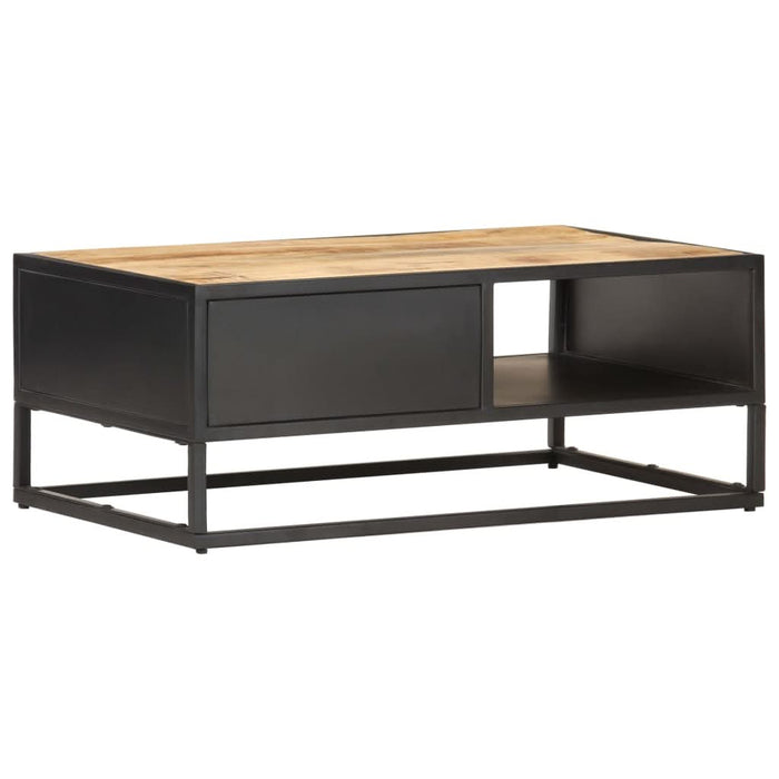 Măsuță de cafea cu ușă sculptată 90x55x 36 cm lemn mango brut - WALTI WALTI