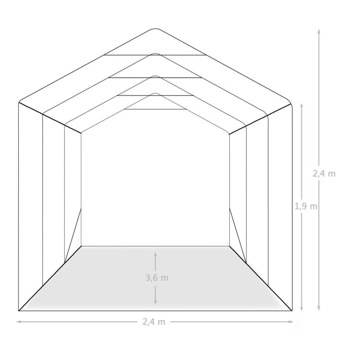 Cort de garaj, verde, 2,4 x 3,6 m, PVC - WALTI WALTI