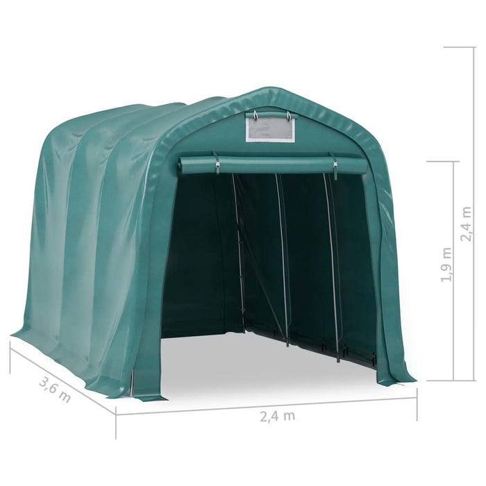 Cort de garaj, verde, 2,4 x 3,6 m, PVC - WALTI WALTI