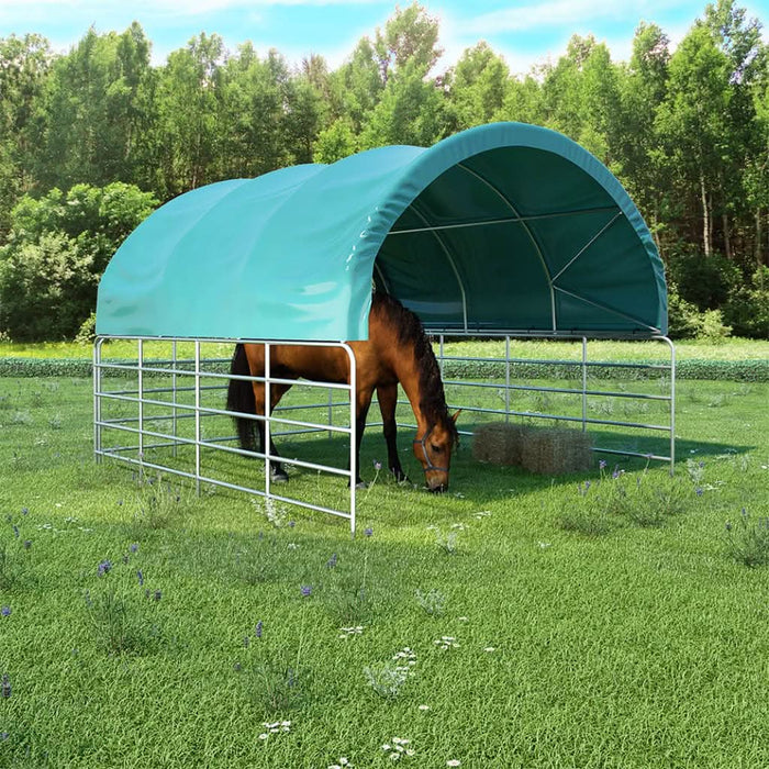 Cort pentru animale, verde, 3,7x3,7 m, PVC - WALTI WALTI