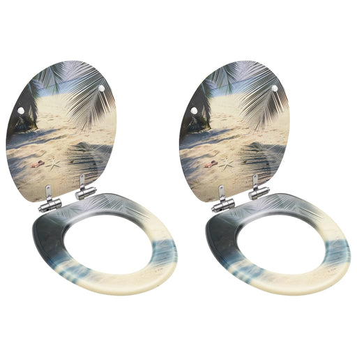 Scaune WC, capac silențios, 2 buc., MDF, model plajă - WALTI WALTI