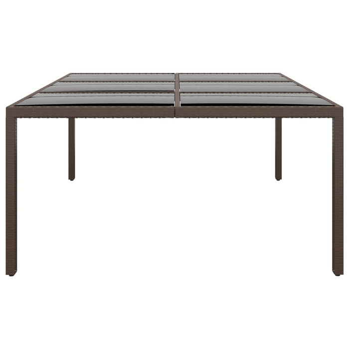Masă de grădină cu blat din sticla, maro, 200x150x75 cm, ratan - WALTI WALTI