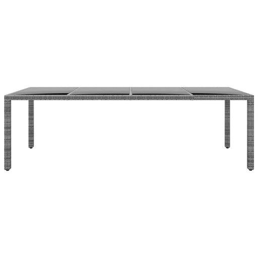 Masă de grădină gri 250x100x75 cm sticlă securizată/poliratan - WALTI WALTI