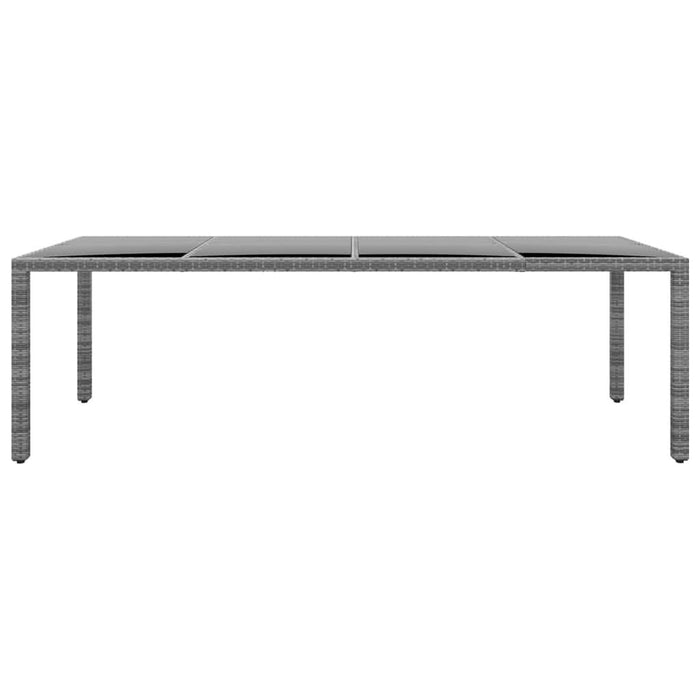 Masă de grădină gri 250x100x75 cm sticlă securizată/poliratan - WALTI WALTI