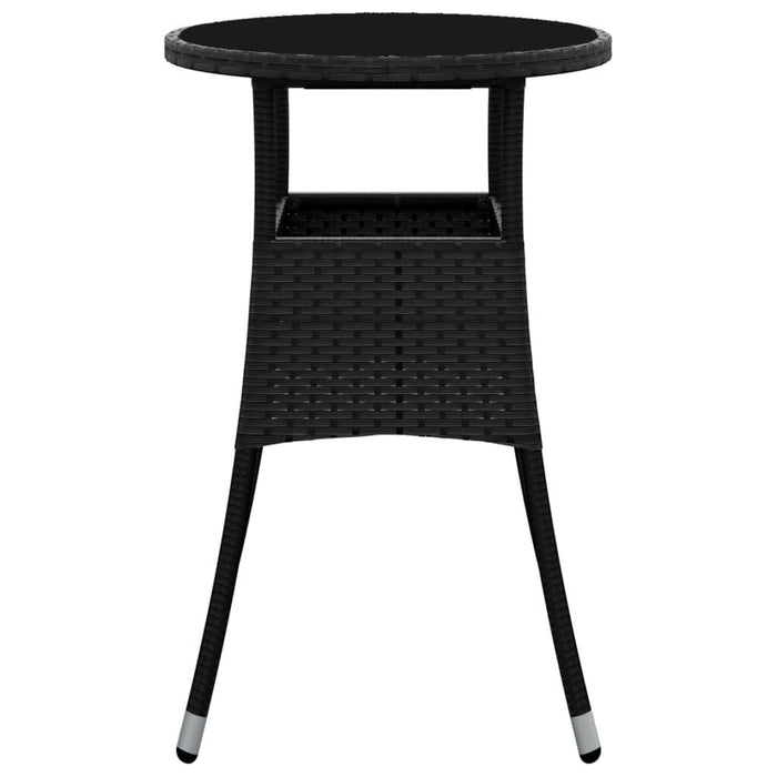 Masă de grădină, negru, Ø60x75 cm, sticlă securizată/poliratan - WALTI WALTI