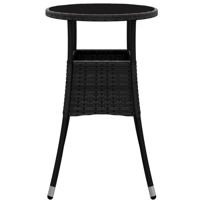 Masă de grădină, negru, Ø60x75 cm, sticlă securizată/poliratan - WALTI WALTI