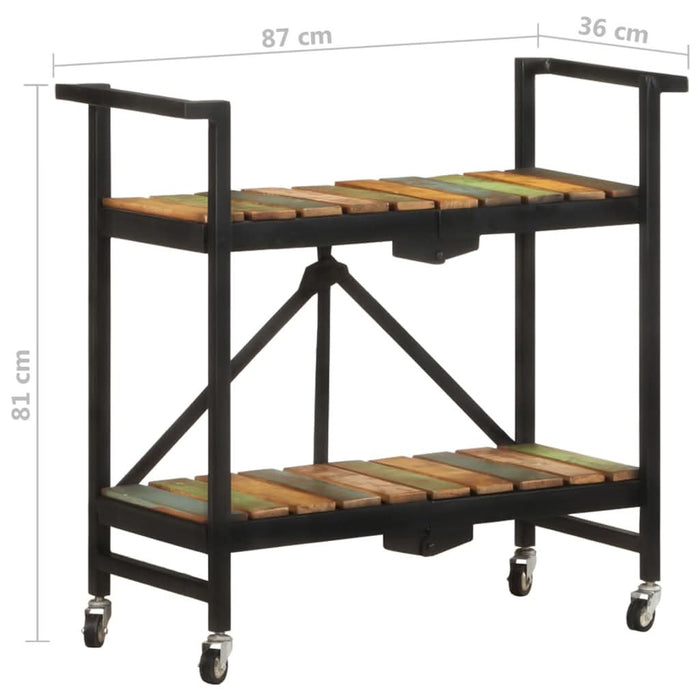 Cărucior de bucătărie, 87x36x81 cm, lemn masiv reciclat - WALTI WALTI