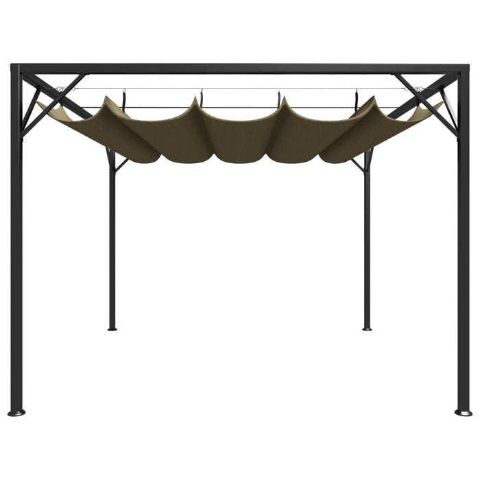 Pavilion grădină, acoperiș retractabil gri taupe 3x3 m 180 g/m² - WALTI WALTI