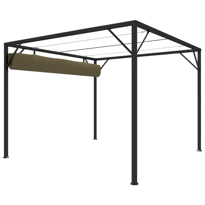 Pavilion grădină, acoperiș retractabil gri taupe 3x3 m 180 g/m² - WALTI WALTI