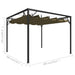 Pavilion grădină, acoperiș retractabil gri taupe 3x3 m 180 g/m² - WALTI WALTI