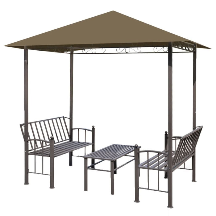 Pavilion grădină masă/bănci, gri taupe, 2,5x1,5x2,4 m, 180 g/m² - WALTI WALTI