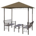 Pavilion grădină masă/bănci, gri taupe, 2,5x1,5x2,4 m, 180 g/m² - WALTI WALTI