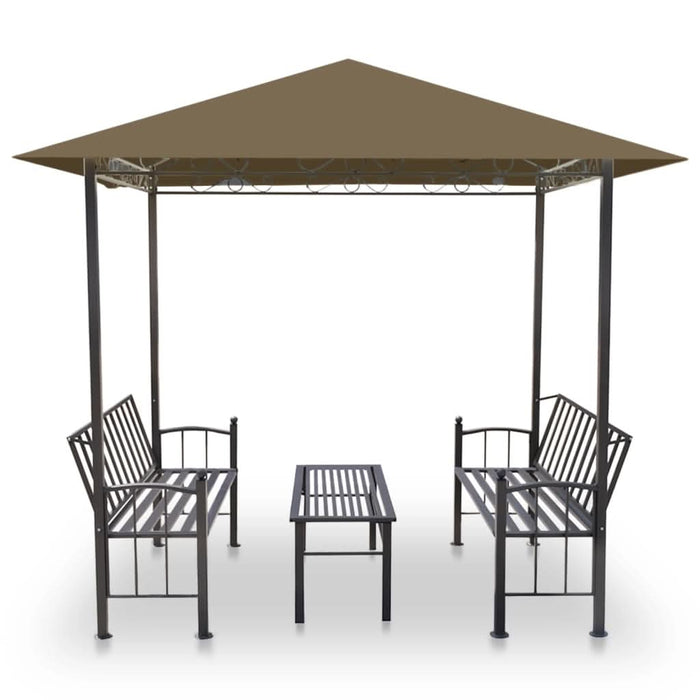 Pavilion grădină masă/bănci, gri taupe, 2,5x1,5x2,4 m, 180 g/m² - WALTI WALTI