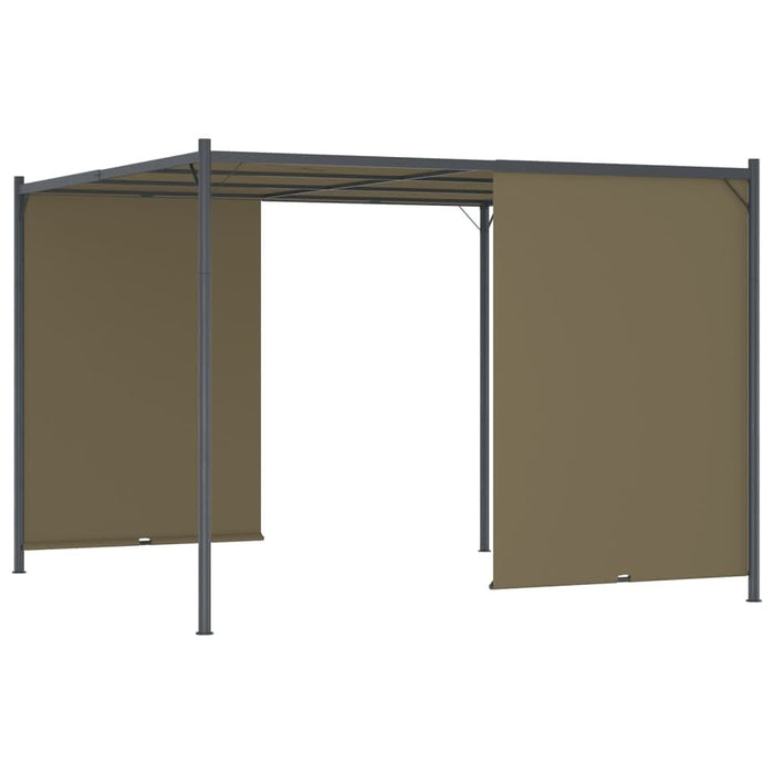 Pergolă grădină cu acoperiș retractabil gri taupe 3x3m 180 g/m² - WALTI WALTI