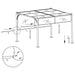 Pergolă grădină cu acoperiș retractabil gri taupe 3x3m 180 g/m² - WALTI WALTI