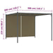 Pergolă grădină cu acoperiș retractabil gri taupe 3x3m 180 g/m² - WALTI WALTI