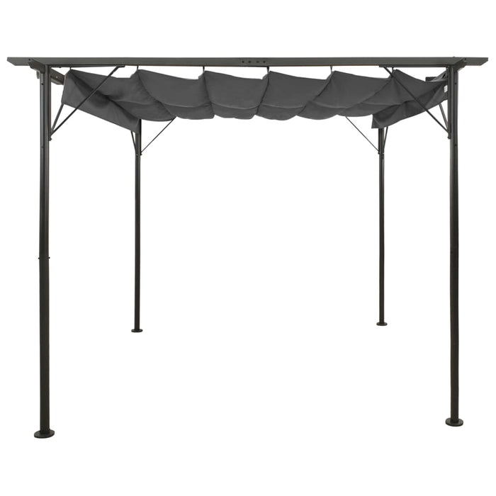 Pergolă cu acoperiș retractabil, antracit, 3x3m, oțel, 180 g/m² - WALTI WALTI