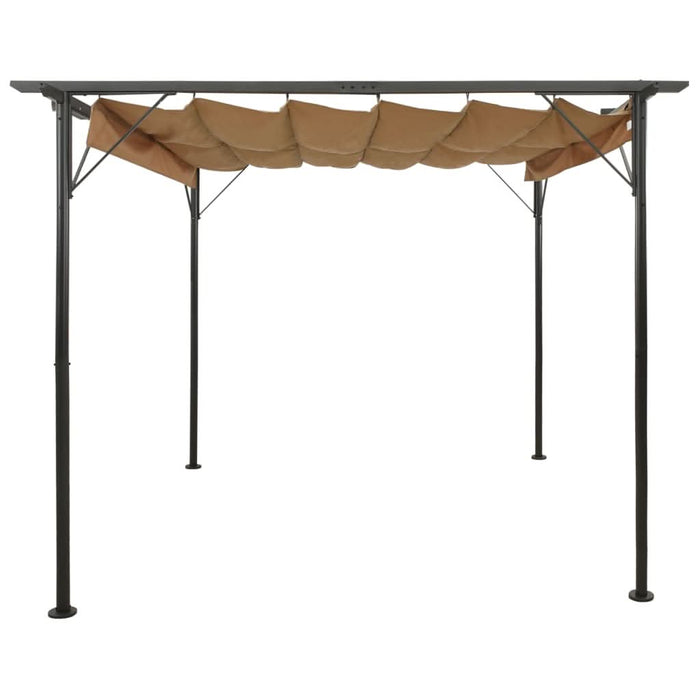 Pergolă cu acoperiș retractabil gri taupe 3x3 m oțel 180 g/m² - WALTI WALTI