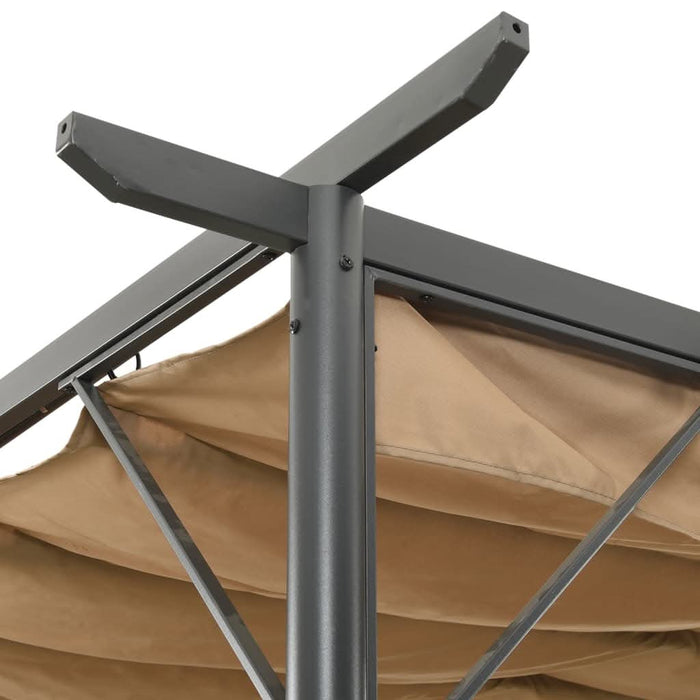 Pergolă cu acoperiș retractabil gri taupe 3x3 m oțel 180 g/m² - WALTI WALTI
