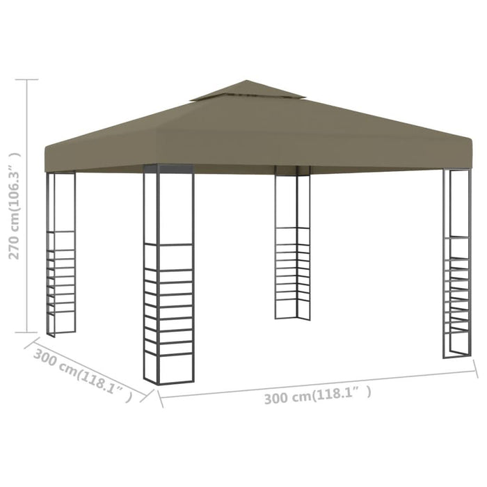 Pavilion de grădină, gri taupe, 3 x 3 m, 180 g/m² - WALTI WALTI