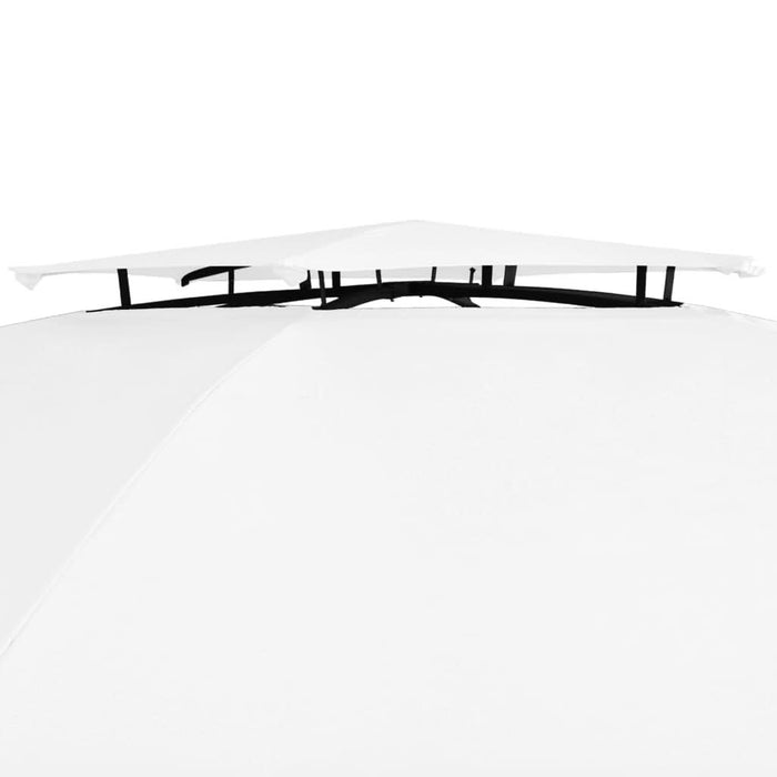 Pavilion de grădină cu perdele, alb, 360x312x265 cm, 180 g/m² - WALTI WALTI