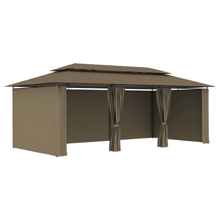 Pavilion cu perdele, gri taupe, 600 x 298 x 270 cm, 180 g/m² - WALTI WALTI