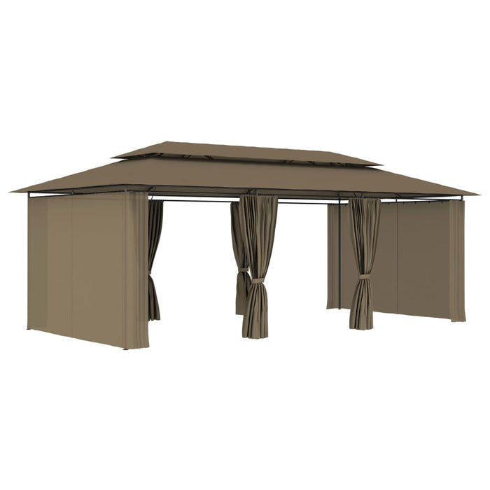 Pavilion cu perdele, gri taupe, 600 x 298 x 270 cm, 180 g/m² - WALTI WALTI