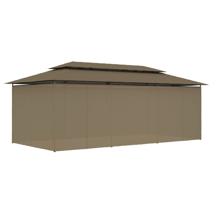 Pavilion cu perdele, gri taupe, 600 x 298 x 270 cm, 180 g/m² - WALTI WALTI