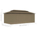 Pavilion cu perdele, gri taupe, 600 x 298 x 270 cm, 180 g/m² - WALTI WALTI