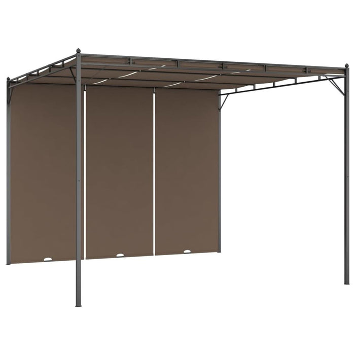 Pavilion de grădină cu perdea laterală, gri taupe, 3x3x2,25 m - WALTI WALTI